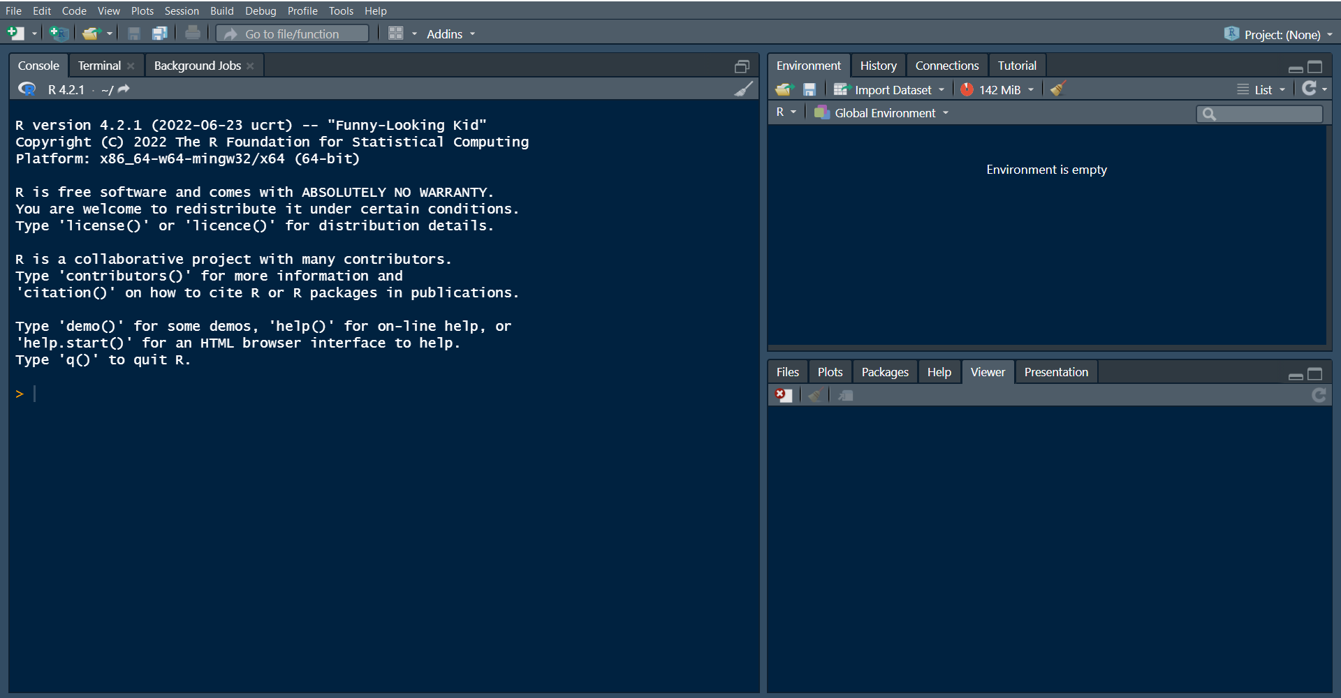 Screenshot of RStudio